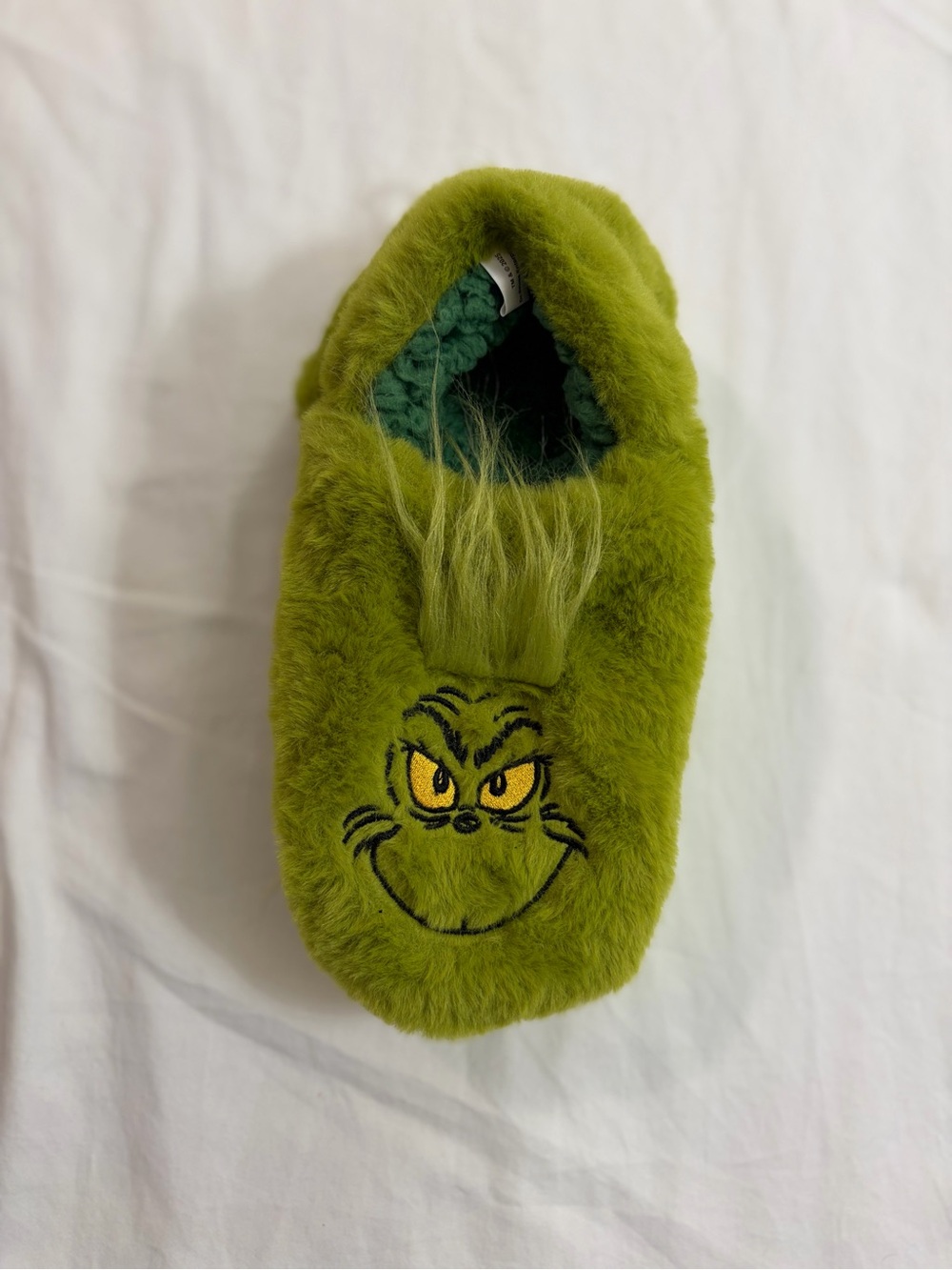 The Grinch Bioworld Fuzzy Slipper Socks Green Size M/L NWT